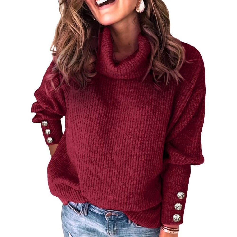 Chic Cropped Pullover With Button Cuffs - Women's… - image 1